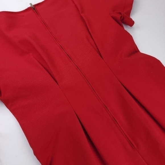 See By Chloe Anthropologie Thick Red Pleated Stretch Scoop Neck Dress Sz… - Picture 9 of 14